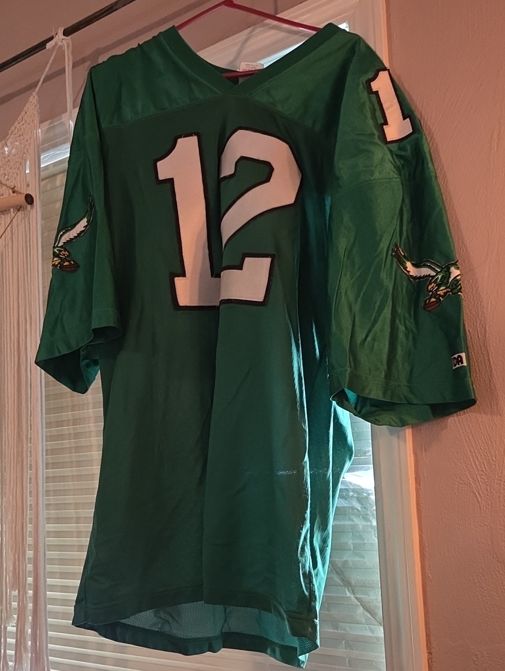 Men's Green #12 Football Jersey with White Accents